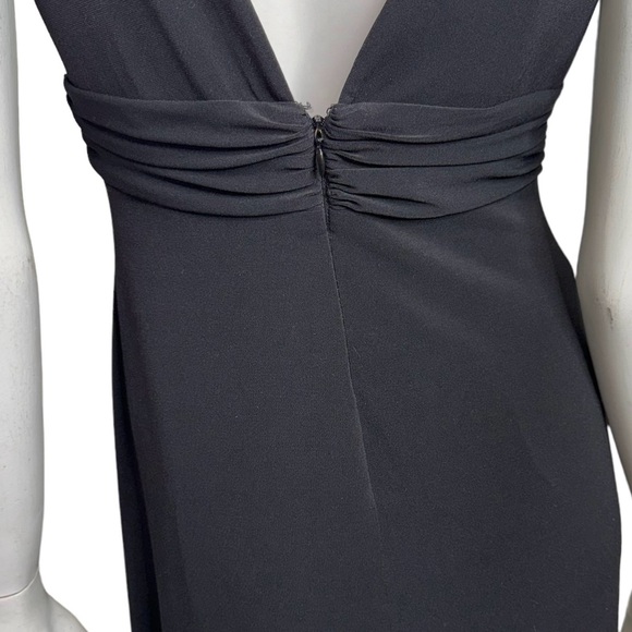 Compliance Alliance 1995 Diamante Sleeveless Asymmetrical Black Maxi Dress - Picture 5 of 8